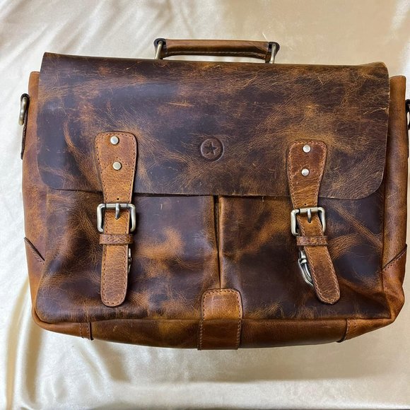 NWT Aaron Leather Goods genuine leather cross body bag - Picture 2 of 7